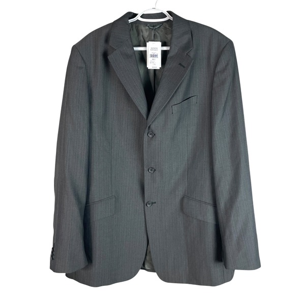 NEW Banana Republic Wool/Polyester Blend Blazer Jacket Mens 46L‎ Gray 3 Button